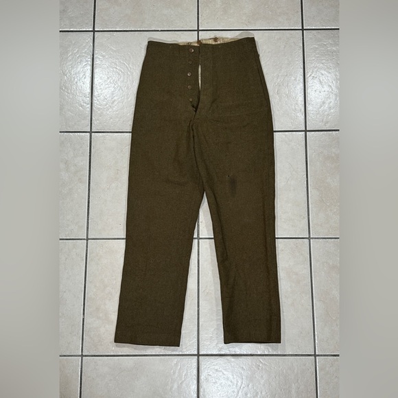 Vintage WW2 British Army Battledress Serge Wool Trousers Pants 1943